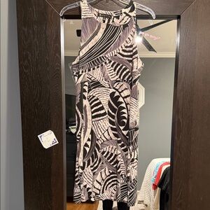 Athleta Black and White Abstract Midi Dress